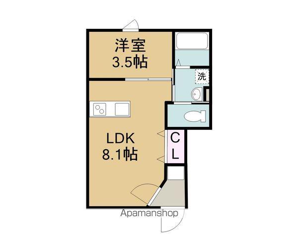 CASA PACIFICA 喜田村(1LDK/1階)の間取り写真