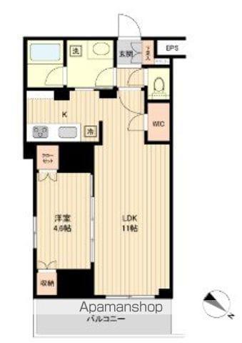 HF両国レジデンス(1LDK/5階)の間取り写真