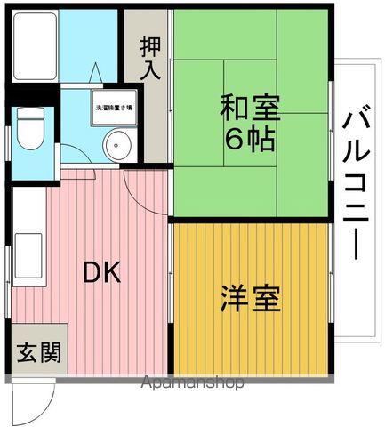 リバーハイツ(2DK/1階)の間取り写真