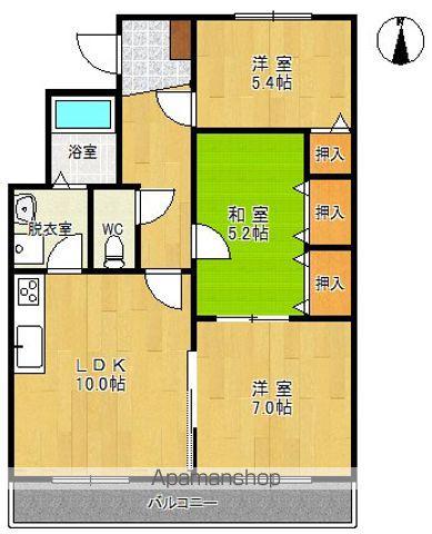 ムーンリットパレス(3LDK/2階)の間取り写真