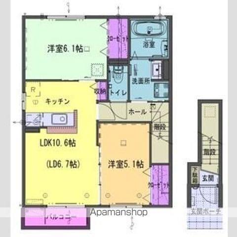 コルトーナ H棟(2LDK/2階)の間取り写真