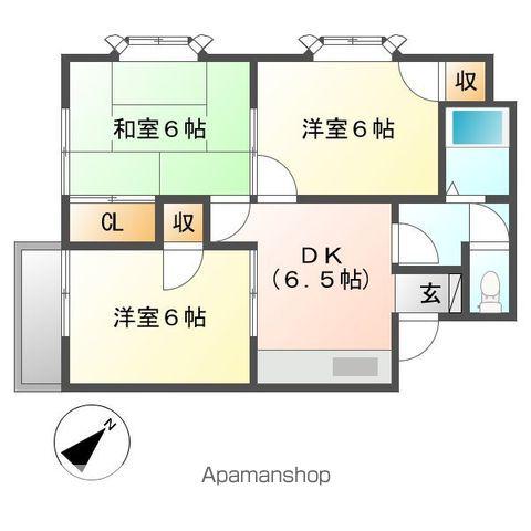 ルーミー富士37号館(3DK/2階)の間取り写真