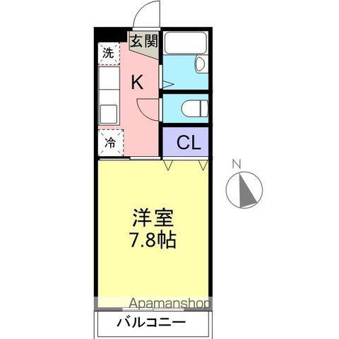 オレンジハウスA(1K/1階)の間取り写真