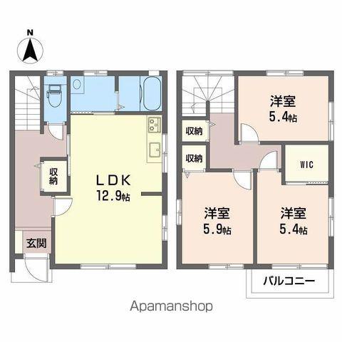 伊予鉄道横河原線 牛渕団地前駅 徒歩10分 2階建 築31年(3LDK)の間取り写真
