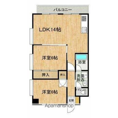 ソレイユ鷹ノ子駅前(2LDK/3階)の間取り写真