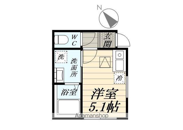 TERASU武蔵村山(ワンルーム/1階)の間取り写真