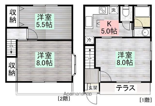 ハイツオビツＢ(3K)の間取り写真