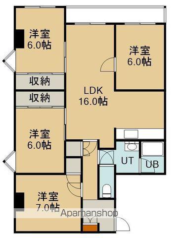 グロリアハイツ若松(4LDK/4階)の間取り写真