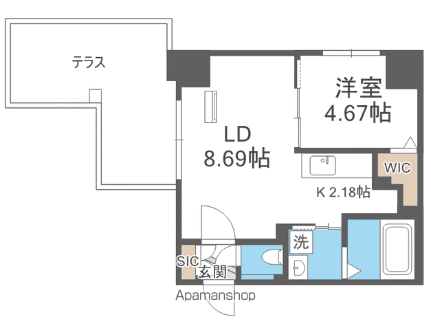 SーRESIDENCE大通公園ADMIRIO(1LDK/1階)の間取り写真