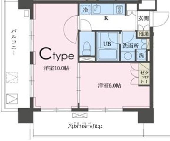 ガレリア東新宿(1LDK/4階)の間取り写真