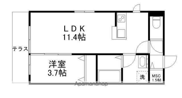 MAISON LUMIERE(1LDK/1階)の間取り写真