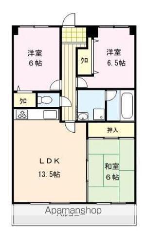 アザレ久留米(3LDK/4階)の間取り写真