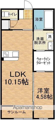 ウィズハイム西松本(1LDK/1階)の間取り写真