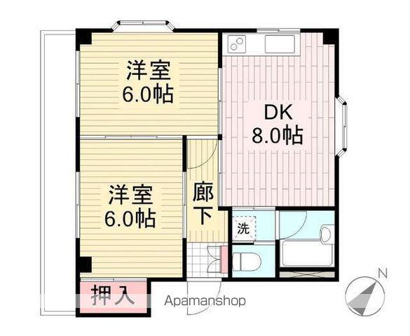 メゾンアミューレ(2DK/3階)の間取り写真