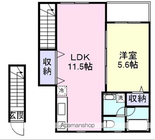TJ今中B(1LDK/2階)の間取り写真
