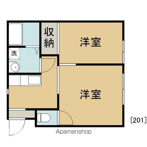 ブライト(2K/2階)の間取り写真