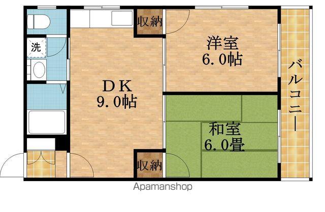 ウェルス・アベニュー(2DK/4階)の間取り写真