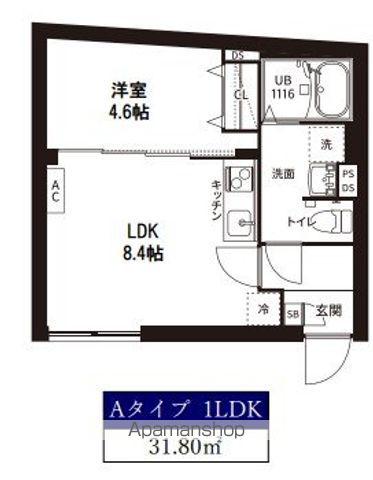 レピュア曙橋駅前レジデンス(1LDK/3階)の間取り写真