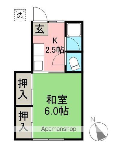 ブルーハイツ一宮東町(1K/2階)の間取り写真