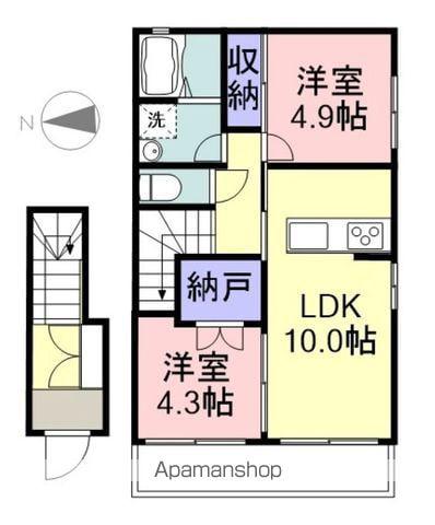 J・I 2(2LDK/2階)の間取り写真