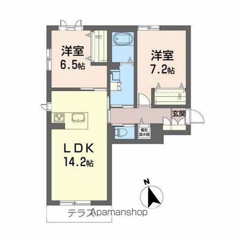 ル・ポミエ(2LDK/1階)の間取り写真
