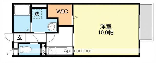 ヴィラタッツミーB(ワンルーム/1階)の間取り写真
