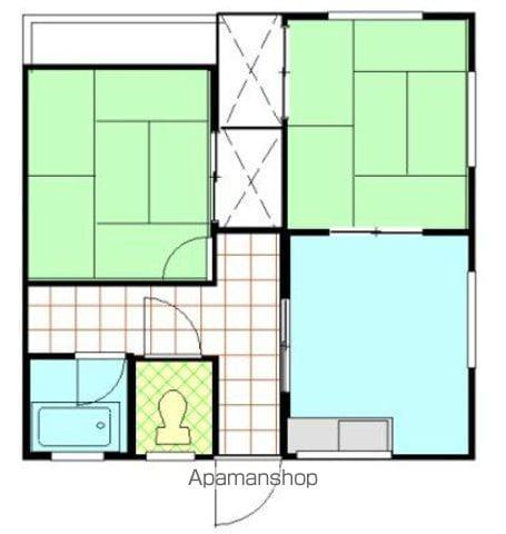 みのはら荘(2DK/1階)の間取り写真