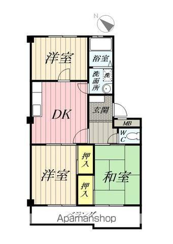 第一メジャーマンション(3K/2階)の間取り写真