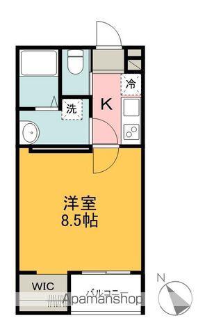 MELLAS新狭山Ⅲ(1K/1階)の間取り写真
