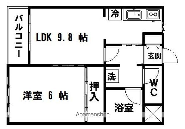 ロイヤルヒルズ木町Ⅰ(1LDK/1階)の間取り写真