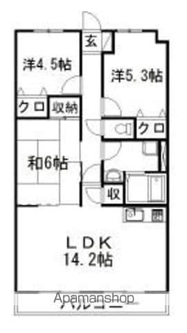 VENTO484(3LDK/1階)の間取り写真