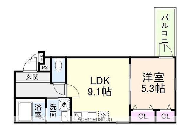 CHARME PARKSIDE Ⅱ(1LDK/3階)の間取り写真