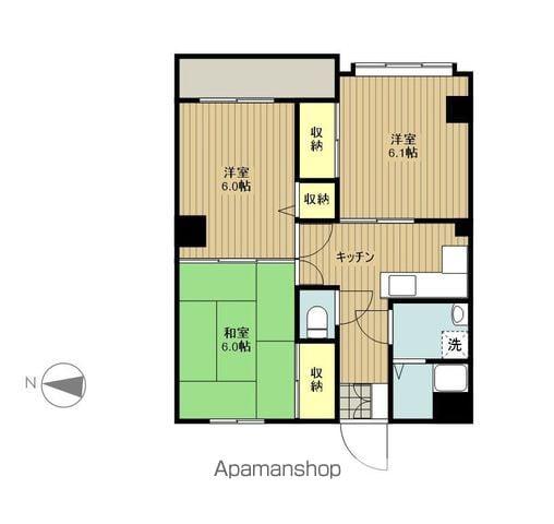 レジデンス麓山(3K/2階)の間取り写真