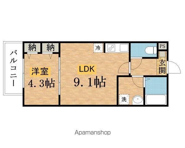 ジーメゾン八王子千人町サウス(1LDK/1階)の間取り写真