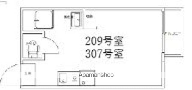 REZET柏(ワンルーム/3階)の間取り写真