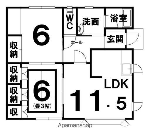 根室本線 御影駅(北海道) 徒歩7分 2階建 築32年(2LDK)の間取り写真