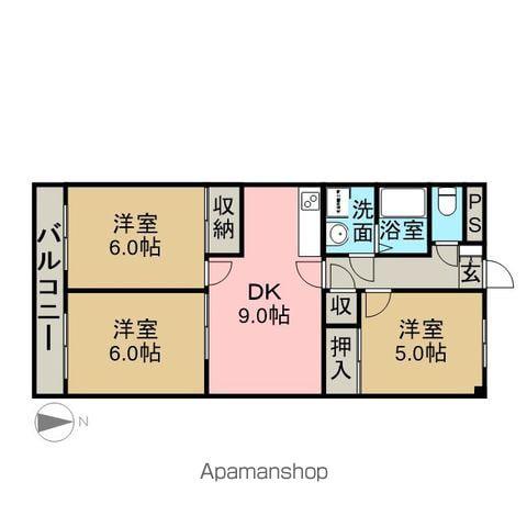スパジオ665(3DK/3階)の間取り写真
