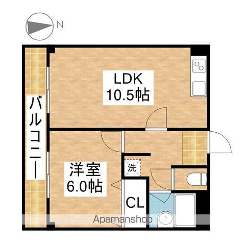 BLOIS 亀城(1LDK/1階)の間取り写真