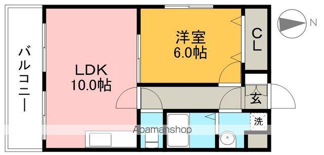 サンハイツ秦南(1LDK/3階)の間取り写真