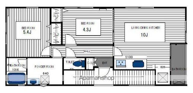 アイル井ヶ(2LDK/2階)の間取り写真