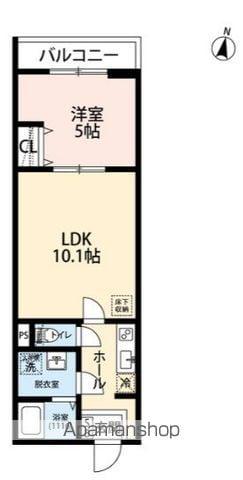 エクセラン柴崎町(1LDK/1階)の間取り写真