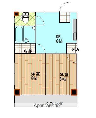寿ハイツ(2DK/3階)の間取り写真