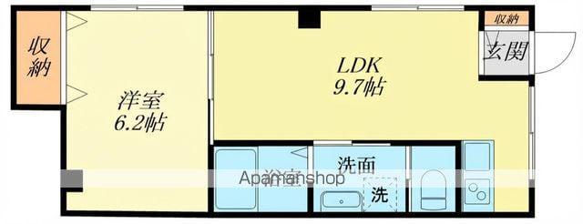 SJS浜大津(1LDK/2階)の間取り写真