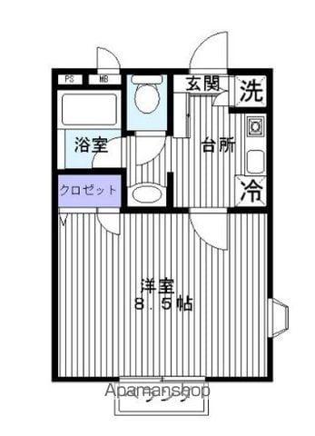 リブェール・アビテⅠ(1K/1階)の間取り写真