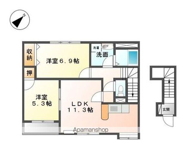 ホッコウハイム(2LDK/2階)の間取り写真