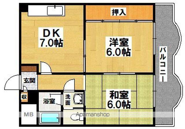 なかもずマンション(2DK/2階)の間取り写真