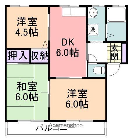 メゾン ド スリジエ(3DK/2階)の間取り写真