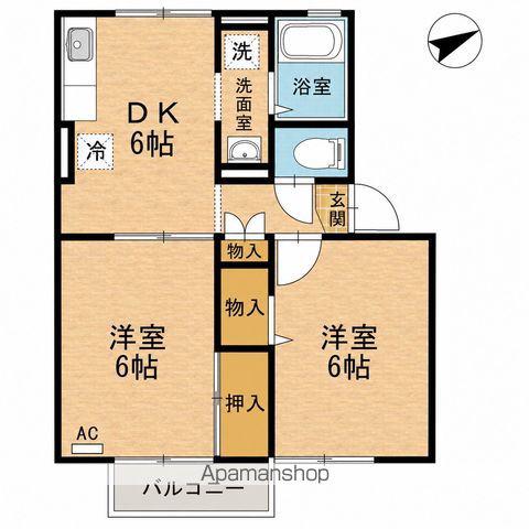 セジュールパディントン Ⅱ(2DK/1階)の間取り写真