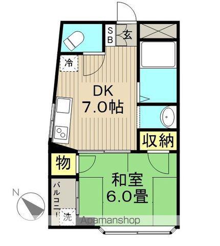パシフィック小岩(1DK/3階)の間取り写真