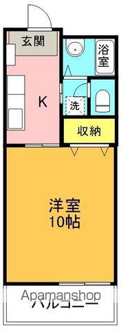 フォブール鴨島(1K/1階)の間取り写真